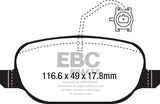 Pastiglie Freni Sportive EBC Verdi Posteriore ALFA ROMEO 4C 1.75 Turbo Cv 240 dal 2013 al 2021 Pinza  Diametro disco 292mm