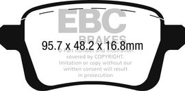 Pastiglie Freni Sportive EBC Verdi Posteriore FIAT 500L 1.6 TD Cv 120 dal 2014 al 2021 Pinza TRW Diametro disco 264mm