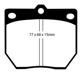 Pastiglie Freni Sportive EBC Verdi Anteriore NISSAN 240C 2.4 Cv  dal 1972 al 1980 Pinza Sumitomo Diametro disco 0mm