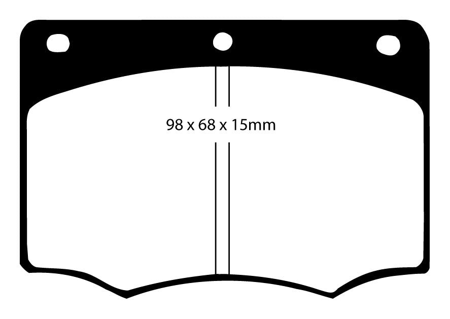 Pastiglie Freni Sportive EBC Verdi Anteriore FORD Cortina (Mk3) Estate 2.0 Cv  dal 1970 al 1975 Pinza Girling/TRW Diametro disco 248mm