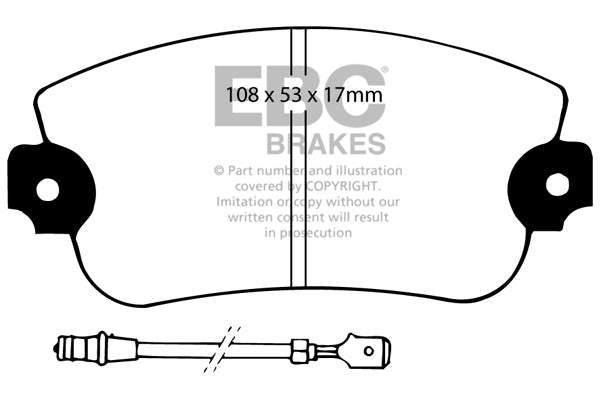 Pastiglie Freni EBC Ultimax Anteriore LANCIA Beta 1.3 Cv  dal 1976 al 1982 Pinza Bendix Diametro disco 251mm