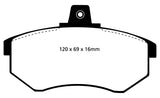 Pastiglie Freni Sportive EBC Verdi Anteriore AUDI 100 1.9 Cv  dal 1981 al 1982 Pinza Girling/TRW Diametro disco 256mm