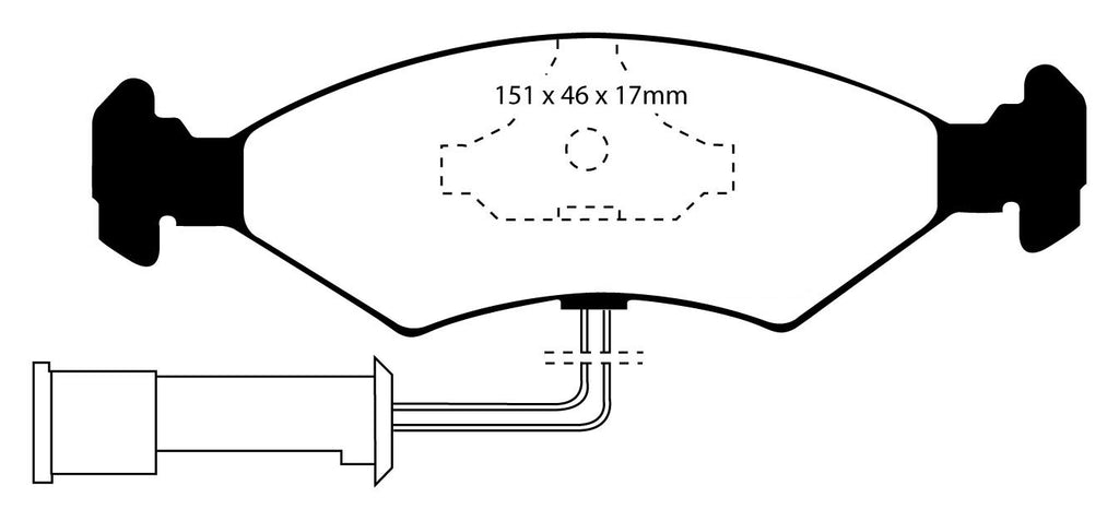 Pastiglie Freni Sportive EBC Verdi Anteriore FORD Escort (Mk3) 1.6 RS Cv  dal 1982 al 1984 Pinza ATE Diametro disco 240mm