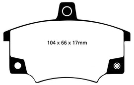 Pastiglie Freni Sportive EBC Verdi Anteriore ALFA ROMEO 145 1.4 Cv  dal 1994 al 1996 Pinza Girling/TRW Diametro disco 257mm