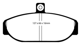 Pastiglie Freni Sportive EBC Verdi Anteriore VOLVO 740 2.0 Cv  dal 1984 al 1991 Pinza Girling/TRW Diametro disco 287mm