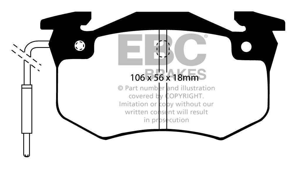 Pastiglie Freni Sportive EBC Verdi Anteriore CITROEN BX 1.4 Cv  dal 1982 al 1993 Pinza Bendix Diametro disco 266mm