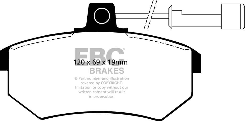 Pastiglie Freni Sportive EBC Verdi Anteriore AUDI 100 1.8 Cv  dal 1982 al 1984 Pinza Girling/TRW Diametro disco 256mm