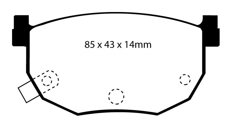 Pastiglie Freni Sportive EBC Verdi Posteriore HYUNDAI Coupe 1.6 Cv  dal 1997 al 1999 Pinza Sumitomo Diametro disco 258mm