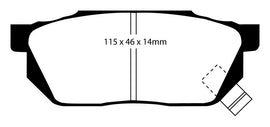 Pastiglie Freni Sportive EBC Verdi Anteriore HONDA Civic (4th Gen) EC 1.3 Cv  dal 1987 al 1991 Pinza Akebono Diametro disco 231mm