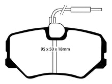 Carica l&#39;immagine nel visualizzatore di Gallery, Pastiglie Freni Sportive EBC Verdi Anteriore PEUGEOT 405 1.8 Cv  dal 1992 al 1996 Pinza Girling/TRW Diametro disco 266mm