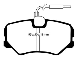 Pastiglie Freni Sportive EBC Verdi Anteriore PEUGEOT 405 1.8 Cv  dal 1992 al 1996 Pinza Girling/TRW Diametro disco 266mm