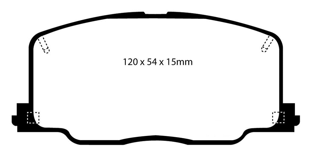 Pastiglie Freni Sportive EBC Verdi Anteriore TOYOTA Camry CV20R 2.0 TD Cv  dal 1987 al 1988 Pinza Sumitomo Diametro disco 255mm