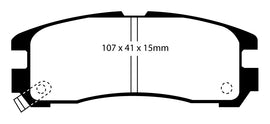Pastiglie Freni Sportive EBC Verdi Posteriore MITSUBISHI Chariot 2.0 Cv  dal 1991 al 1997 Pinza Akebono Diametro disco 0mm