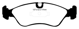 Pastiglie Freni Sportive EBC Verdi Anteriore OPEL Astra (F) 1.6 16v Cv  dal 1993 al 1998 Pinza ATE Diametro disco 256mm