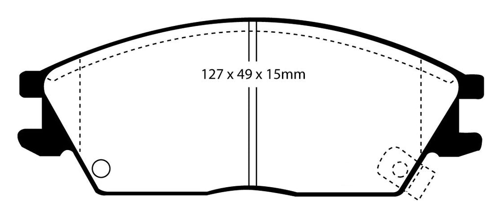 Pastiglie Freni Sportive EBC Verdi Anteriore HYUNDAI Accent 1.3 Cv  dal 1994 al 1999 Pinza Akebono Diametro disco 242mm