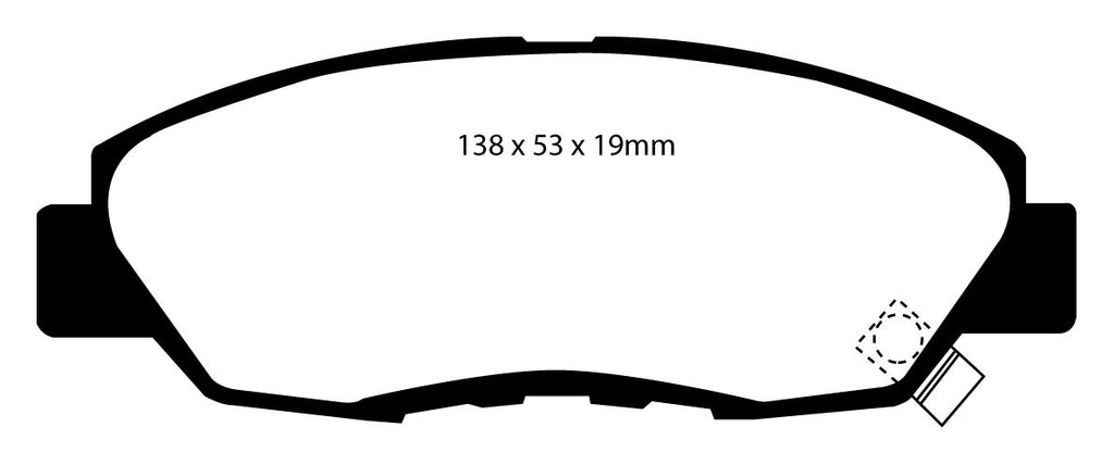 Pastiglie Freni Sportive EBC Verdi Anteriore HONDA Accord Aerodeck CB3 2 Cv  dal 1989 al 1994 Pinza Akebono Diametro disco 0mm