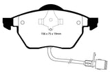 Pastiglie Freni Sportive EBC Verdi Anteriore VOLKSWAGEN Passat (B4) 1.9 TD Cv 110 dal 1995 al 1996 Pinza ATE Diametro disco 288mm