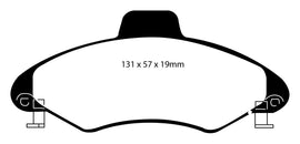 Pastiglie Freni Sportive EBC Verdi Anteriore FORD Escort (Mk6) 1.6 Cv  dal 1998 al 2001 Pinza Bendix Diametro disco 240mm