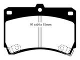 Pastiglie Freni Sportive EBC Verdi Anteriore MAZDA 121 1.3 Cv  dal 1991 al 1996 Pinza Sumitomo Diametro disco 235mm