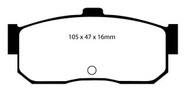 Pastiglie Freni Sportive EBC Verdi Posteriore NISSAN 100NX 1.6 Cv  dal 1991 al 1995 Pinza  Diametro disco 234mm