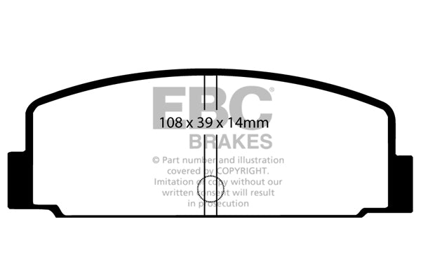 Pastiglie Freni EBC Ultimax Posteriore MITSUBISHI Galant 2 Cv  dal 1980 al 1984 Pinza  Diametro disco 247mm