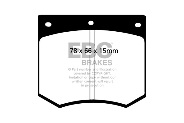 Pastiglie Freni EBC Ultimax Anteriore HYUNDAI Stellar 1.6 Cv  dal 1984 al 1986 Pinza Girling/TRW Diametro disco 248mm