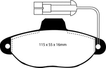 Carica l&#39;immagine nel visualizzatore di Gallery, Pastiglie Freni Sportive EBC Verdi Anteriore FIAT Panda 1.1 Cv  dal 2004 al 2010 Pinza Bendix Diametro disco 240mm