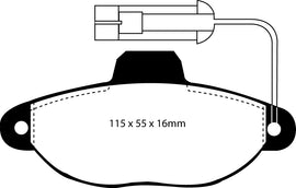Pastiglie Freni Sportive EBC Verdi Anteriore FIAT Panda 1.1 Cv  dal 2004 al 2010 Pinza Bendix Diametro disco 240mm