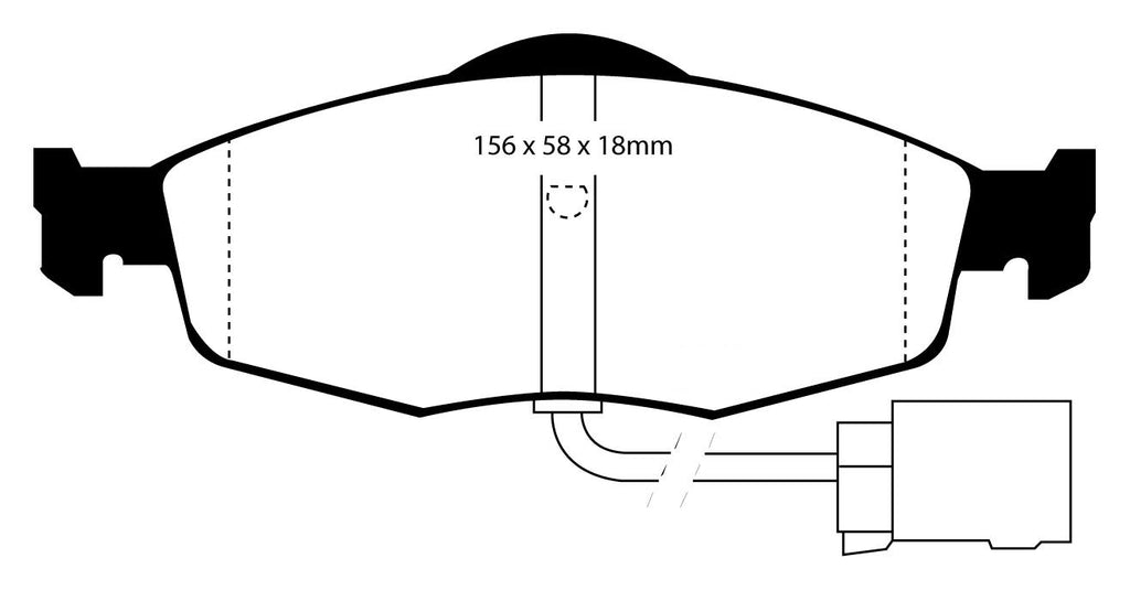 Pastiglie Freni Sportive EBC Verdi Anteriore FORD Cougar 2.0 Cv  dal 1998 al 2002 Pinza ATE Diametro disco 260mm