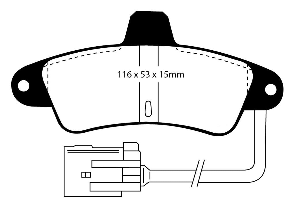 Pastiglie Freni Sportive EBC Verdi Posteriore FORD Cougar 2.0 Cv  dal 1998 al 2002 Pinza Bendix Diametro disco 253mm