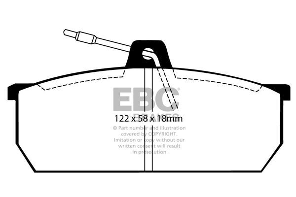 Pastiglie Freni EBC Ultimax Anteriore LANCIA Gamma 2.0 Cv 120 dal 1976 al 1985 Pinza Girling/TRW Diametro disco 0mm