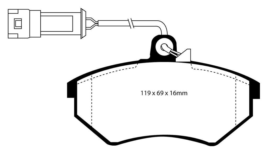 Pastiglie Freni Sportive EBC Verdi Anteriore VOLKSWAGEN Corrado 2.0 16v Cv 136 dal 1991 al 1996 Pinza Girling/TRW Diametro disco 256mm