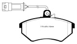 Pastiglie Freni Sportive EBC Verdi Anteriore VOLKSWAGEN Corrado 2.0 16v Cv 136 dal 1991 al 1996 Pinza Girling/TRW Diametro disco 256mm