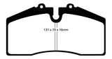 Pastiglie Freni EBC Rosse Anteriore AUDI RS2 8C 2.2 Turbo Cv 311 dal 1993 al 1996 Pinza Brembo Diametro disco 304mm