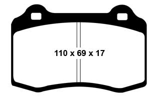 Pastiglie Freni EBC Rosse Anteriore FORD Focus (Mk1) 2.0 Turbo RS Cv 215 dal 2002 al 2005 Pinza Brembo Diametro disco 324mm