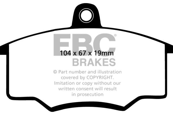 Pastiglie Freni EBC Ultimax Anteriore AUDI 100 1.6 Cv  dal 1979 al 1983 Pinza Girling/TRW Diametro disco 256mm