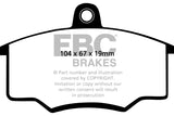 Pastiglie Freni EBC Ultimax Anteriore AUDI 100 1.6 Cv  dal 1979 al 1983 Pinza Girling/TRW Diametro disco 256mm