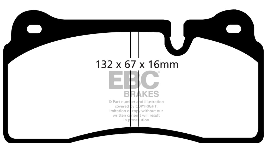 Pastiglie Freni EBC Rosse Posteriore AUDI R8 4.2 Cv 420 dal 2007 al 2011 Pinza Brembo Diametro disco 356mm