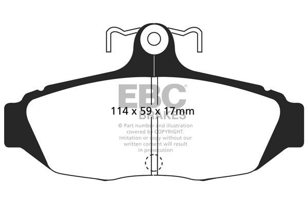 Pastiglie Freni EBC Rosse Posteriore FORD Mustang (3rd Generation) 5 Cv  dal 1987 al 1993 Pinza  Diametro disco 258mm