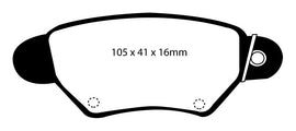 Pastiglie Freni EBC Rosse Posteriore OPEL Astra Coupe 2.0 Turbo Cv  dal 2000 al 2005 Pinza Bosch Diametro disco 264mm