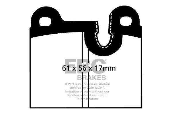 Pastiglie Freni EBC Ultimax Posteriore BMW Serie 7 (E23) 728 2.8 Cv  dal 1978 al 1981 Pinza ATE Diametro disco 280mm