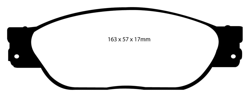 Pastiglie Freni EBC Rosse Anteriore FORD Thunderbird 3.9 Cv  dal 2001 al 2005 Pinza Girling/TRW Diametro disco 300mm