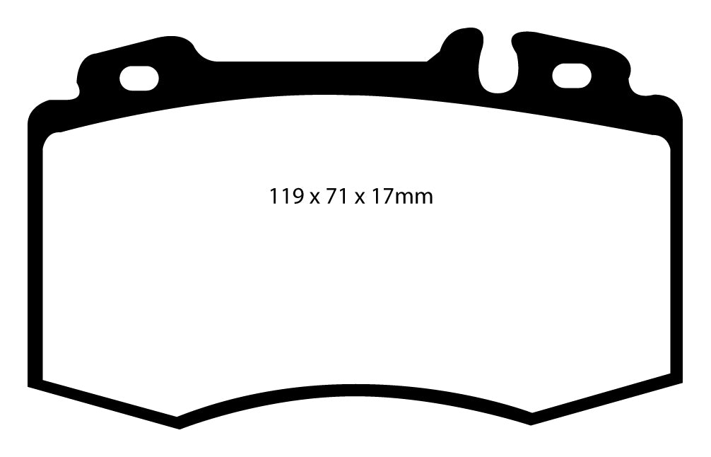 Pastiglie Freni EBC Rosse Anteriore MERCEDES-BENZ Classe C (W203)  Cv  dal 2001 al 2007 Pinza Brembo Diametro disco 345mm
