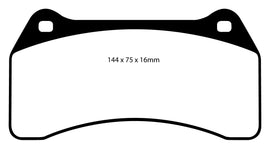 Pastiglie Freni EBC Rosse Anteriore JAGUAR S-Type 4.2 R Supercharged Cv 390 dal 2002 al 2006 Pinza Brembo Diametro disco 365mm