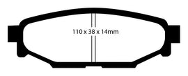 Pastiglie Freni EBC Rosse Posteriore SUBARU Impreza 2.0 R Cv 160 dal 2007 al 2011 Pinza Akebono Diametro disco 286mm