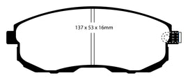 Pastiglie Freni EBC Rosse Anteriore NISSAN 350Z 3.5 Cv  dal 2003 al 2009 Pinza  Diametro disco 296mm