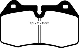 Pastiglie Freni EBC Rosse Anteriore NISSAN 350Z 3.5 Cv  dal 2003 al 2009 Pinza Brembo Diametro disco 324mm