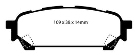 Pastiglie Freni EBC Rosse Posteriore SUBARU Impreza 2.0 Cv 125 dal 2002 al 2007 Pinza  Diametro disco 266mm