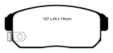 Pastiglie Freni EBC Rosse Posteriore MAZDA RX8 1.3 (Rotary) Cv  dal 2003 al 2012 Pinza  Diametro disco 302mm