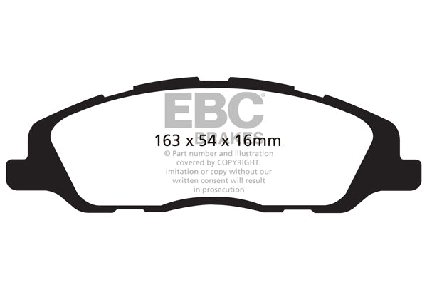 Pastiglie Freni EBC Rosse Anteriore FORD Mustang (5th Generation) 3.7 Cv  dal 2013 al 2014 Pinza  Diametro disco 336mm